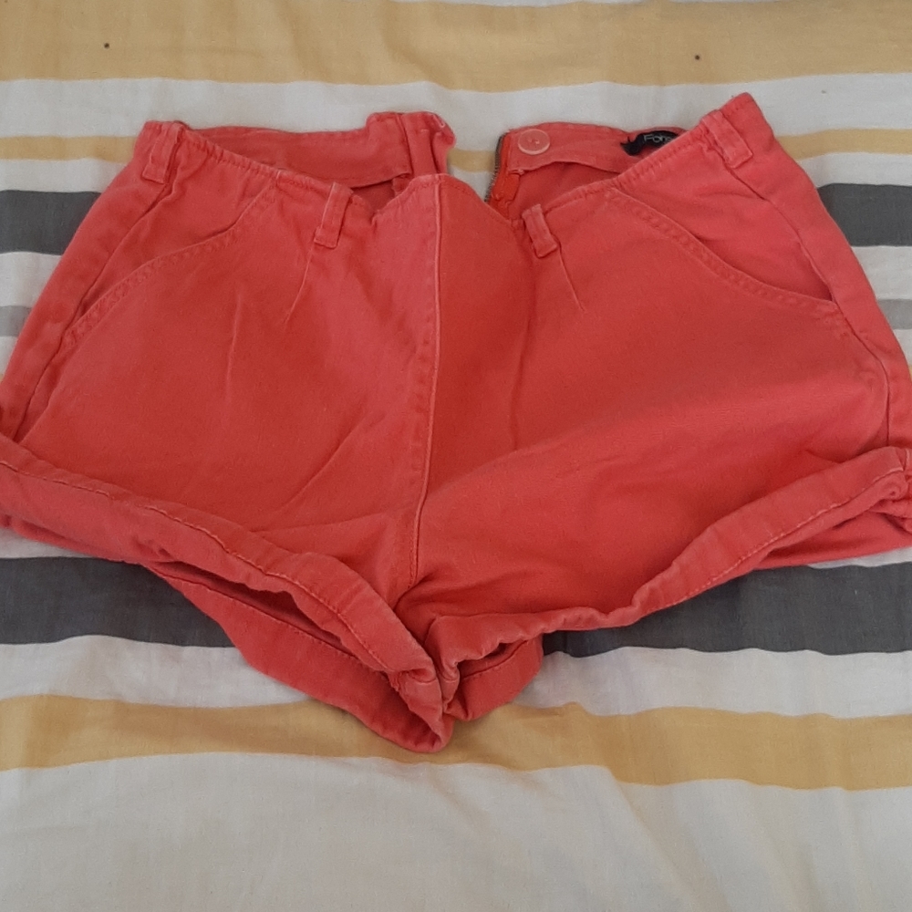 Forever 21 Orange Shorts Zipper in Back